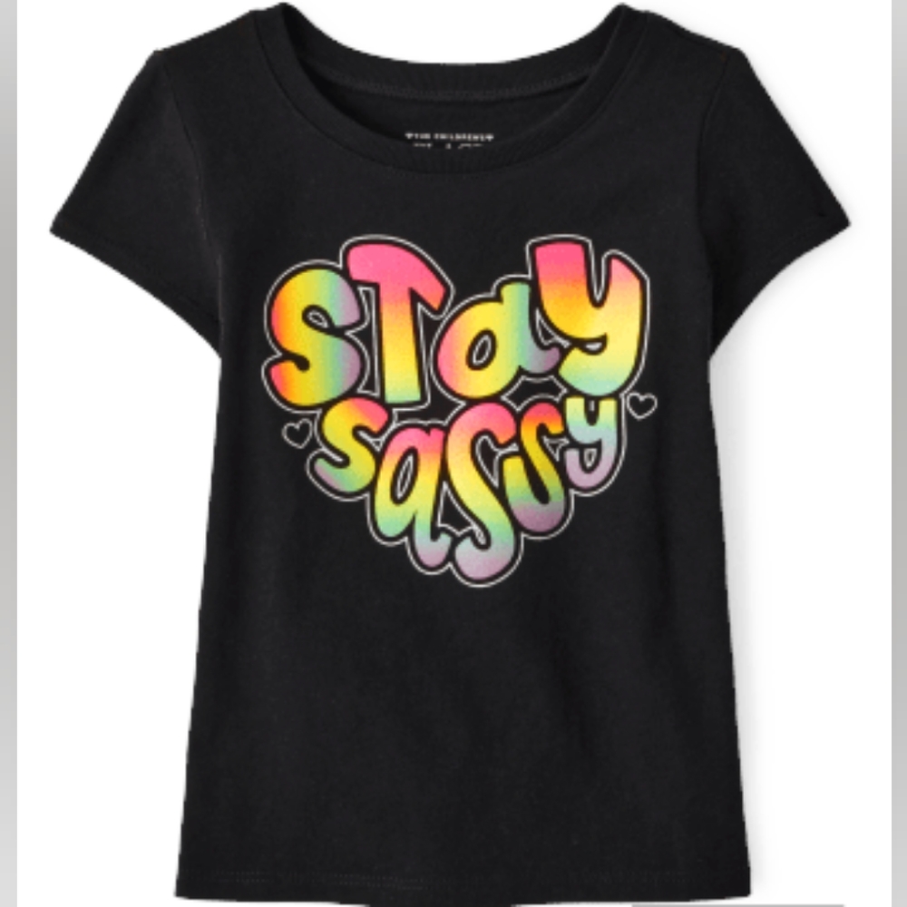 Toddler Girls Sassy Graphic Tee - Black